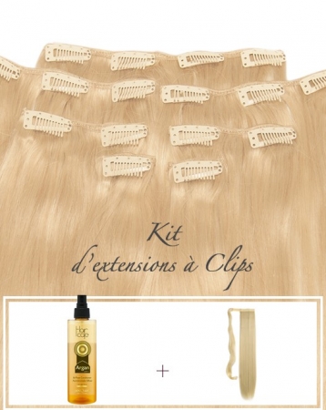 Kit d'extensions de cheveux naturels à Clips - Exclusive