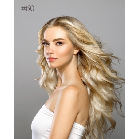 extensions de cheveux naturels à clips ondulées platine
