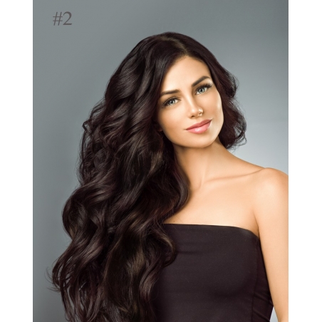 Extensions de cheveux naturels à clips gamme Exclusive Brun