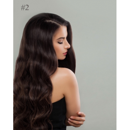 Extensions de cheveux naturels à clips gamme Exclusive de couleur Brun