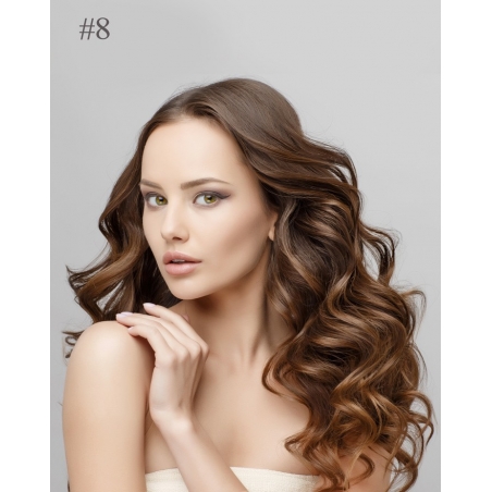Extensions de cheveux naturels à clips gamme Exclusive de couleur Châtain