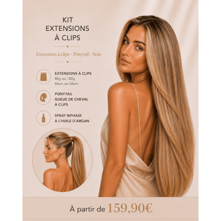 Kit d'extensions de à clips - Ponytail - soin pour extensions - cheveux naturels - Dream Extension