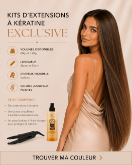 Kit d'extensions à kératine Exclusive - Cheveux naturels Indiens - 11 couleurs disponibles