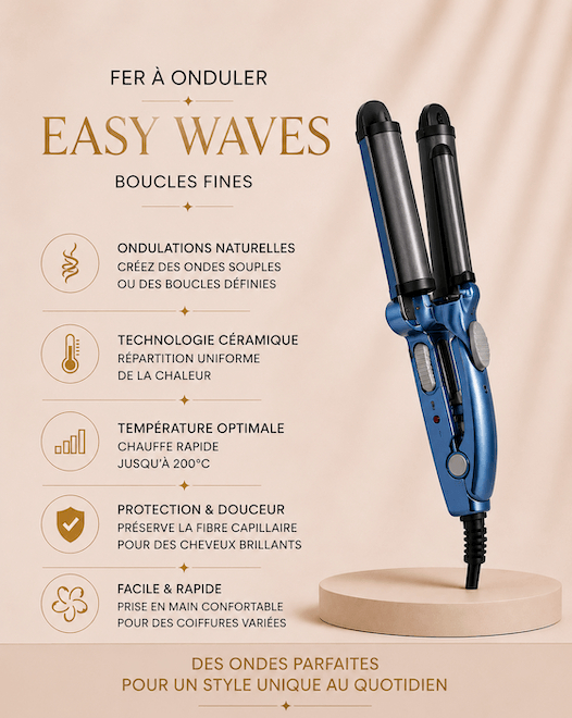 petit fer à onduler easy waves pour cheveux naturels et extensions de cheveux
